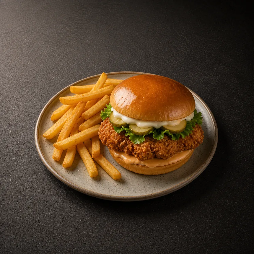 CHICKEN BURGER.